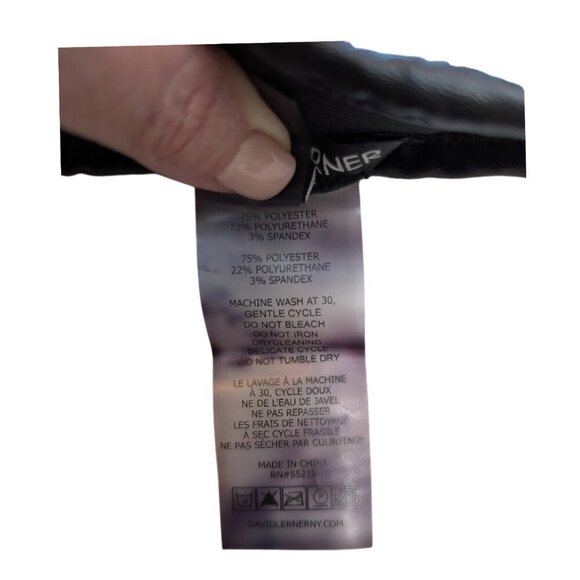 David Lerner Women's Faux Leather High Waisted Leggings Black * SZ Medium - Picture 5 of 8